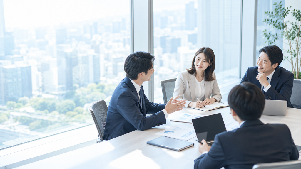 採用や人材紹介について打ち合わせをする企業担当者